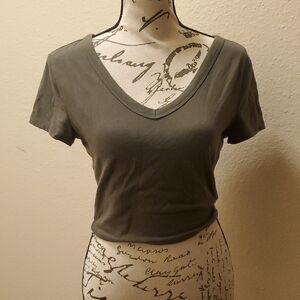 Wild Fable Olive Green V-Neck Tee